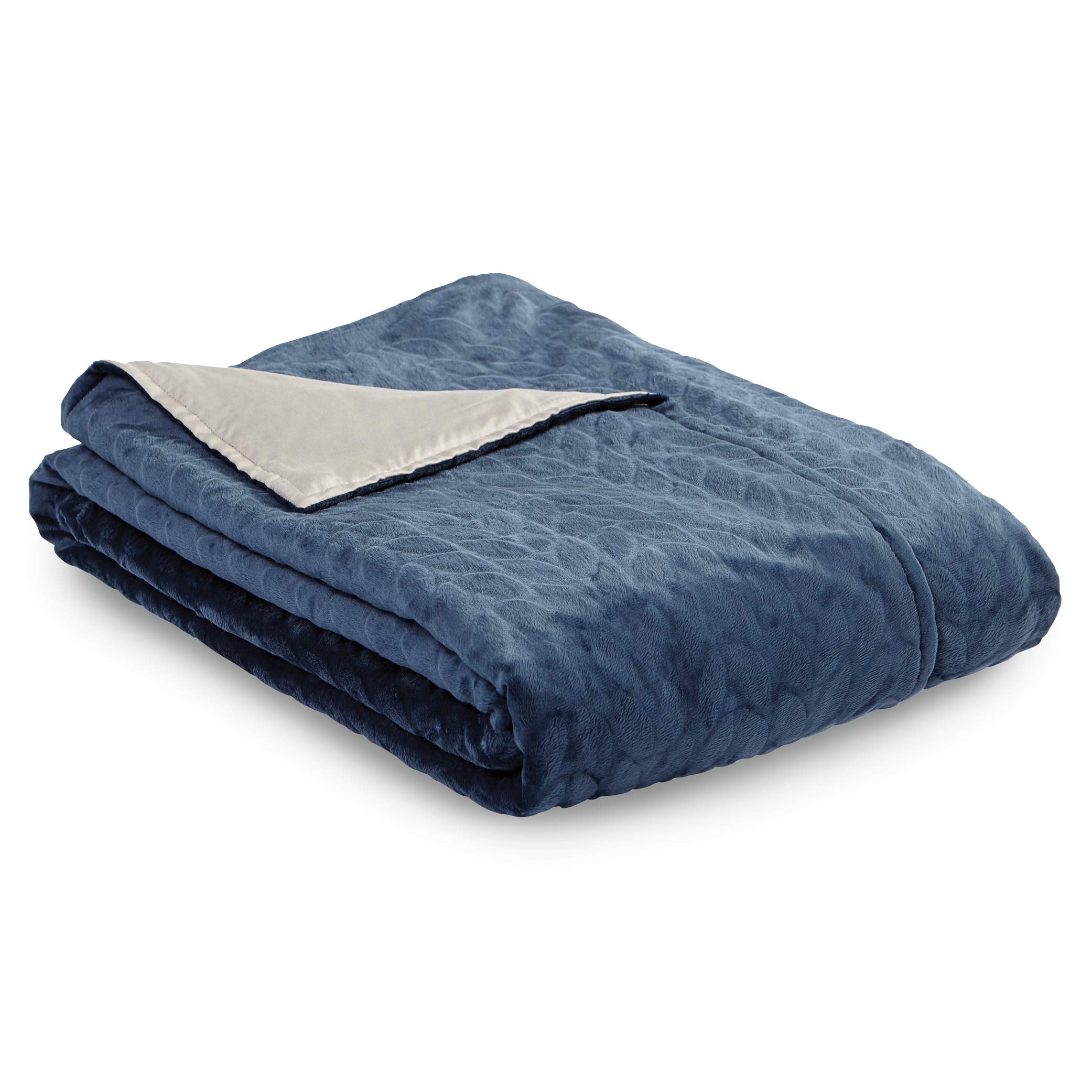 Purecare Zensory Duvet Cover, Reversible Design with Cool Touch Tencel and Plush, Velveted Fleece, 48" X 72", Midnight Blue (PCZWBDC-DB)